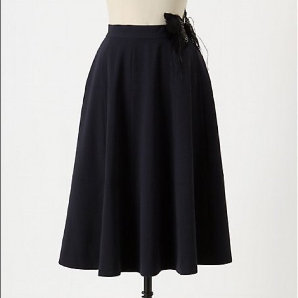 Anthropologie Cartonnier Feathered Perch Skirt